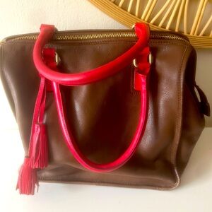 Biden Brown Leather Tote Bag